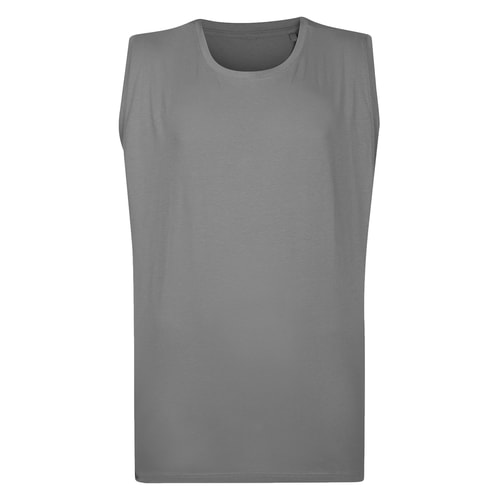 Bigdude Plain Sleeveless T-Shirt Grey Tall