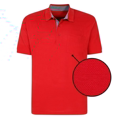 Bigdude Striped Textured Polo Shirt Pepper Red