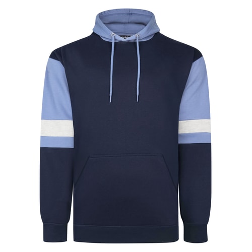 Bigdude Colourblock Arm Stripe Hoodie Navy