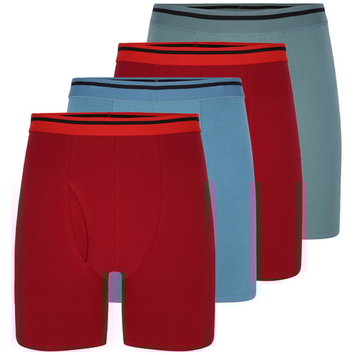 Bigdude 4 Pack Grandad Boxer Shorts Multi