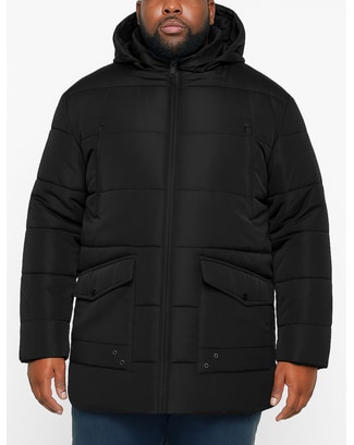 Bigdude Hooded Puffer Jacket Black