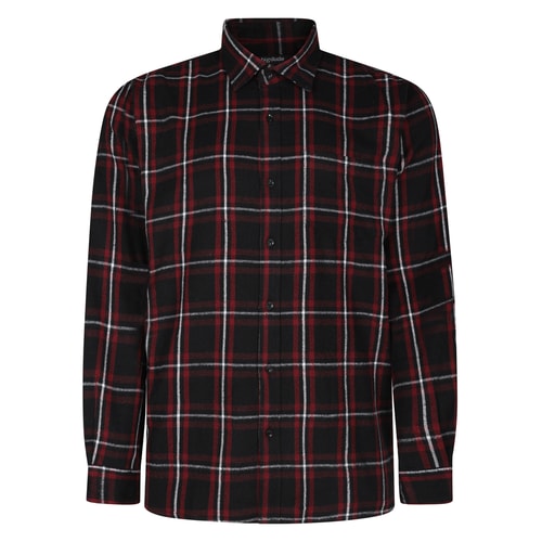 Bigdude Checked Flannel Long Sleeve Shirt Burgundy