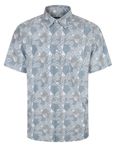 Bigdude Abstract Print Short Sleeve Shirt Charcoal