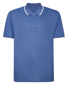 Bigdude Tipped Polo Shirt Blue Marl Tall