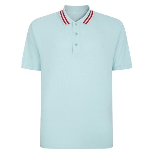 Bigdude Pique Polo With Chunky Tipping Turquoise Tall