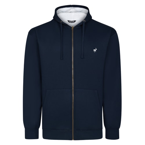 Bigdude Sherpa Lined Zip Hoody Navy