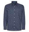 Abstract Cotton Long Sleeve Shirt Midnight Blue Tall