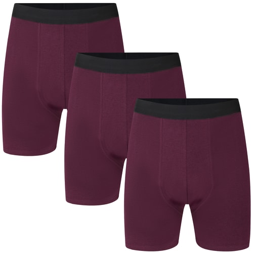 Bigdude 3 Pack Bamboo Boxers Maroon