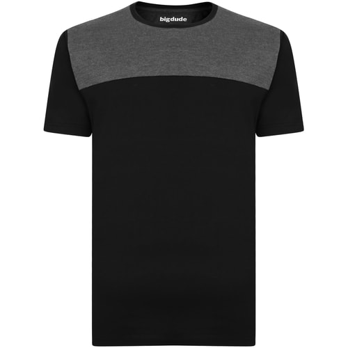 Bigdude Cut & Sew 2 Tone T-Shirt Black/Charcoal