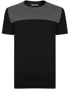 Bigdude Cut & Sew 2 Tone T-Shirt Black/Charcoal