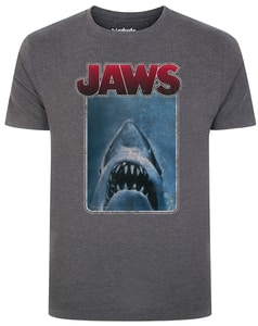 Bigdude Official Jaws Print T-Shirt Charcoal