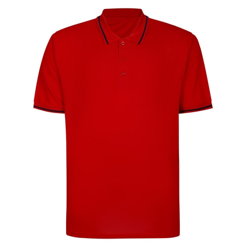 Bigdude Tipped Polo Shirt Pepper Red