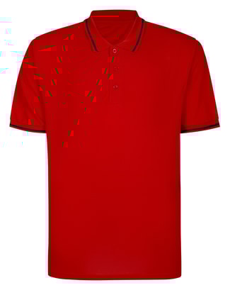 Bigdude Tipped Polo Shirt Pepper Red