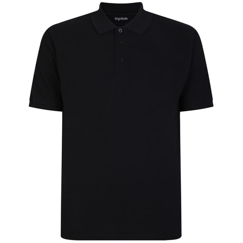 Bigdude Plain Polo Shirt Black Tall