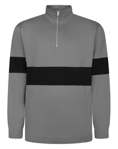Bigdude Colour Block Half Zip Sweatshirt Black/Grey
