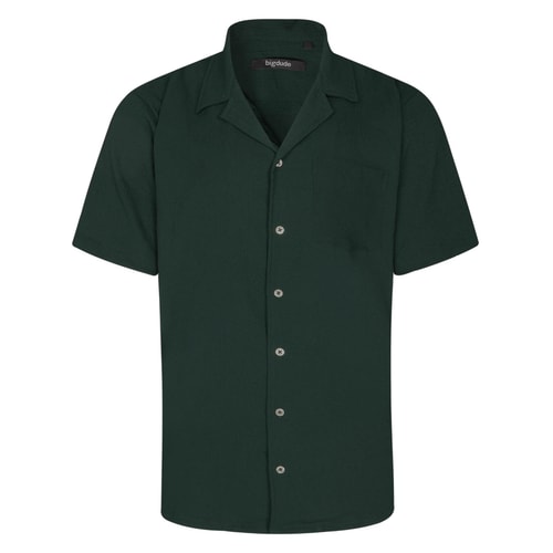 Bigdude Non-Iron Crinkle Shirt Relaxed Collar Green
