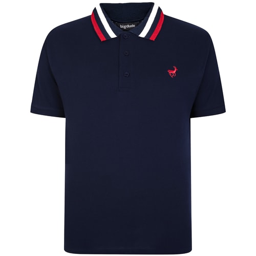 Bigdude Chunky Tipped Polo Shirt Navy
