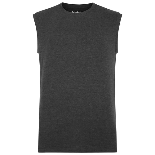Bigdude Plain Sleeveless T-Shirt Charcoal