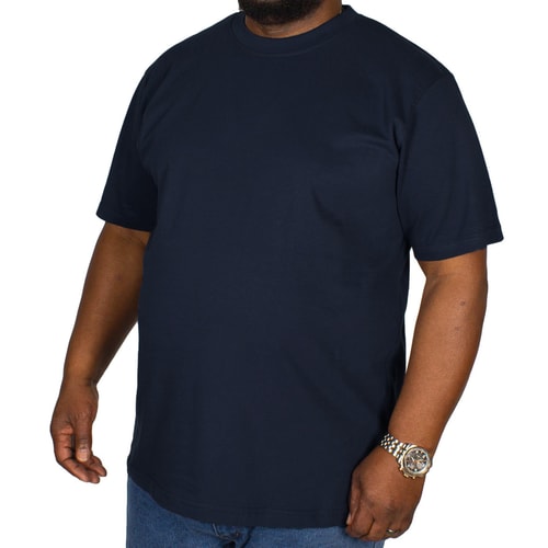 Bigdude Plain Crew Neck T-Shirt Navy Tall