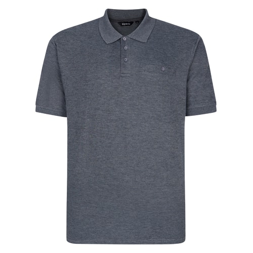 Bigdude Seersucker Polo Shirt Charcoal Tall