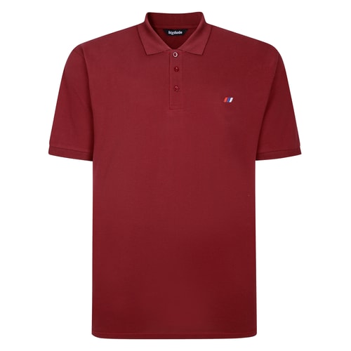 Bigdude Embroidered Logo Polo Shirt Burgundy Tall
