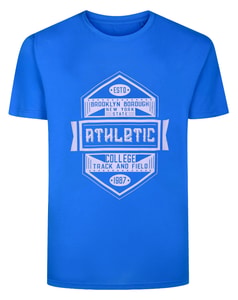 Bigdude Athletic Print T-Shirt Royal Blue Tall