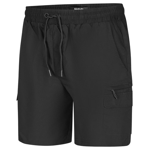 Bigdude Fully Elasticated Tech Cargo Shorts Black