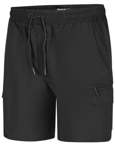 Bigdude Fully Elasticated Tech Cargo Shorts Black