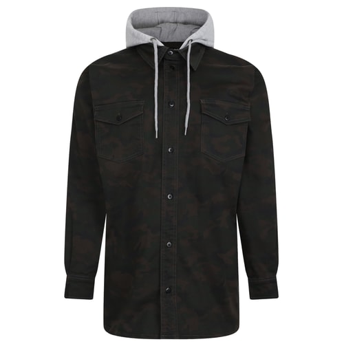 Bigdude Camo Overshirt With Hood Black Stone