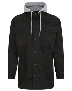 Bigdude Camo Overshirt With Hood Black Stone