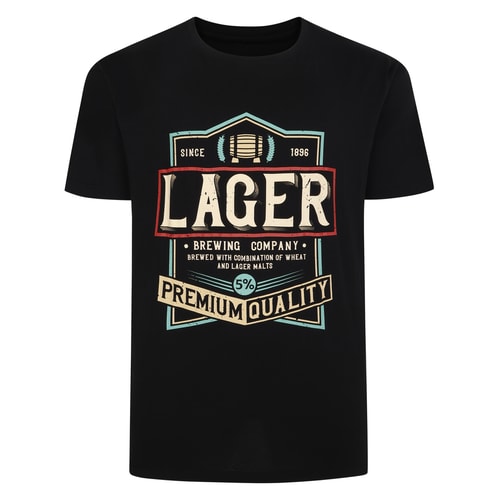 Bigdude Lager Print T-Shirt Black