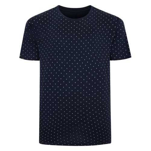 Bigdude Pattern Print T-Shirt Navy