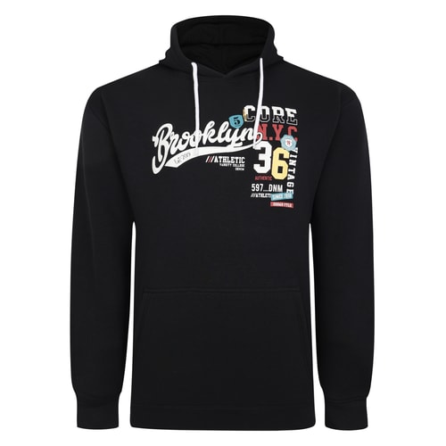 Bigdude Brooklyn Print Hoodie Black