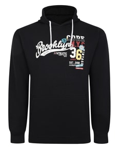 Bigdude Brooklyn Print Hoodie Black