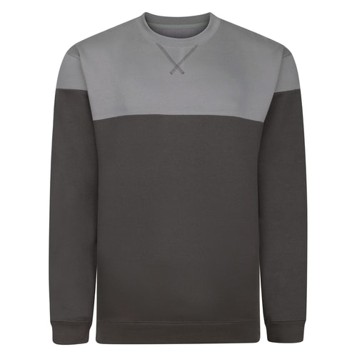 Bigdude Colour Block Jumper Grey/Charcoal