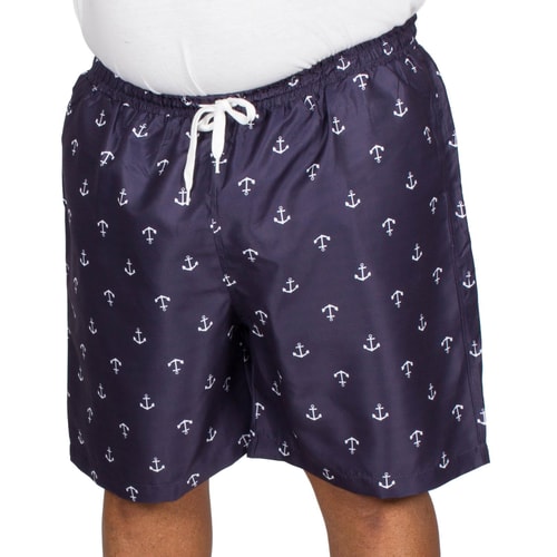 Bigdude Anchor Print Swim Shorts Navy