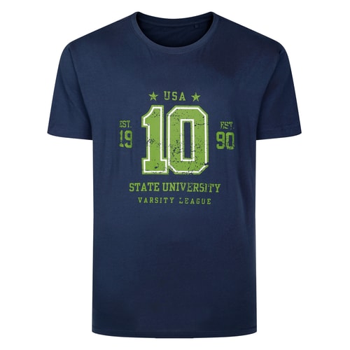 Bigdude State University Print T-Shirt Navy