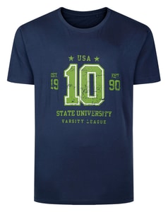 Bigdude State University Print T-Shirt Navy