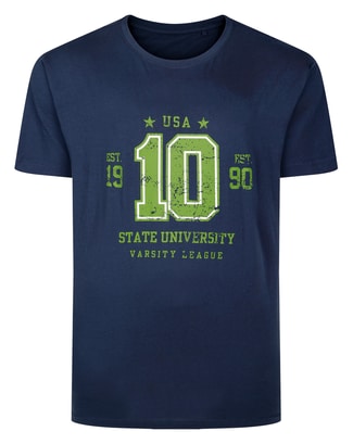 Bigdude State University Print T-Shirt Navy