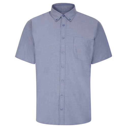 Bigdude Button Down Oxford Short Sleeve Shirt Royal Blue Tall