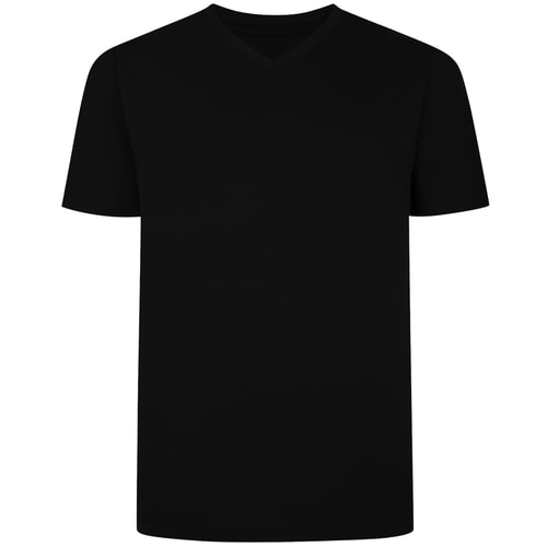 Bigdude Plain V-Neck T-Shirt Black