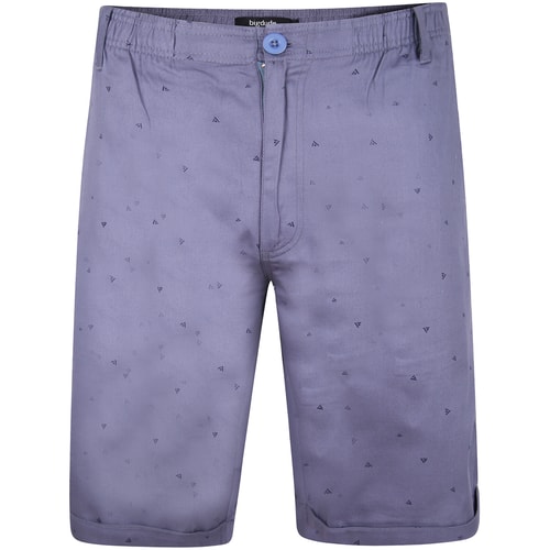 Bigdude Patterned Twill Chino Shorts Blue