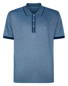 Bigdude Contrast Stripe Tipped Polo Shirt Navy/Light Blue