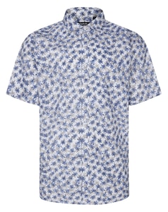 Bigdude Cut Away Collar Palm Short Sleeve Shirt White