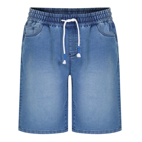 Bigdude Elasticated Waist Stretch Denim Shorts Light Wash