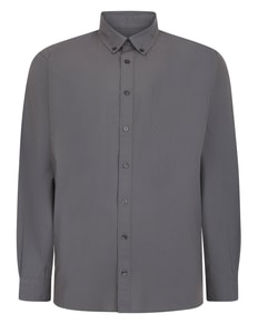 Bigdude Button Down Long Sleeve Poplin Shirt Slate