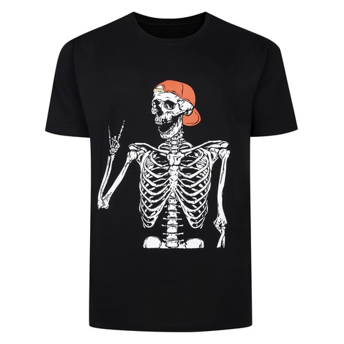Bigdude Skull Print T-Shirt Black Tall