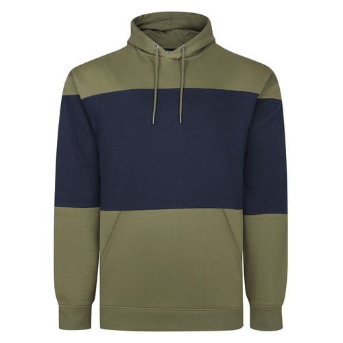 Bigdude Block Cut & Sew Hoodie Khaki Tall