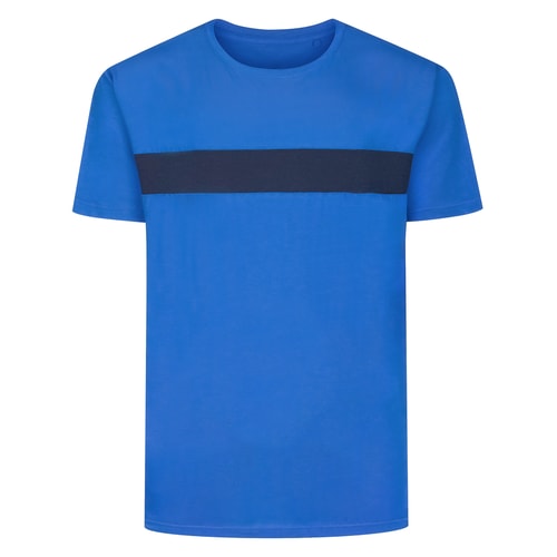 Bigdude Small Stripe Cut & Sew T-Shirt Royal Blue
