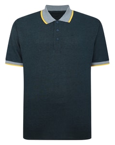 Bigdude Two Tone Polo With Contrast Tipping Petrol